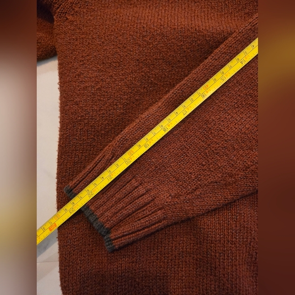 Columbia 3/4 Zip Rust Orange Knit Medium Heavy Sweater - Picture 8 of 9
